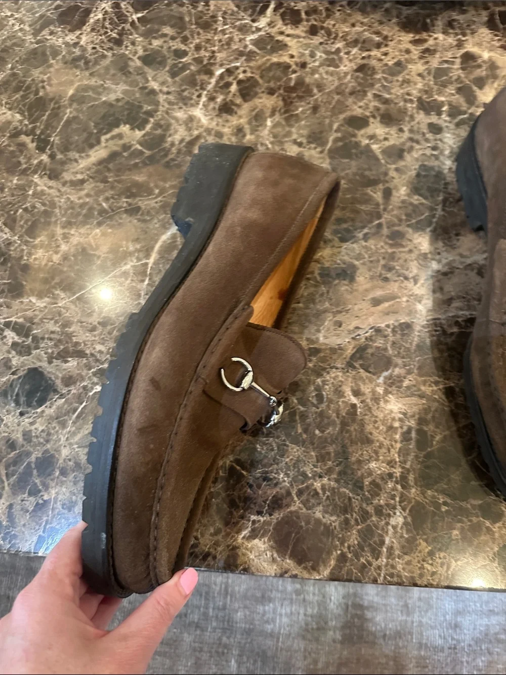 Like new! Men’s Gucci brown suede loafers size 13